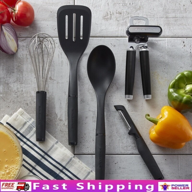 5 Piece Nylon Kitchen Utensil Set Nonstick Safe Dishwasher Safe Essential Tools