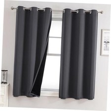 100 Blackout Curtains for Bedroom 63 Inches 42"W x 63"L Pack of 2 Dark Grey