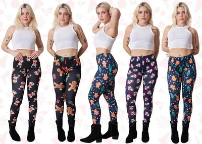 ONLINE-WHOLESALE-SHOPPING Womens Novelty Christmas High Waist Holiday Costume Ladies Xmas Festive Leggings