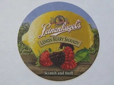 Beer Coaster ~ LEINENKUGEL'S Lemon Berry Shandy ~ Scratch and Sniff; WISCONSIN