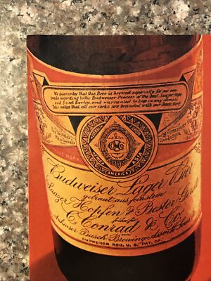 1974 Budweiser Beer PRINT AD Original Brew Process Beechwood Aged
