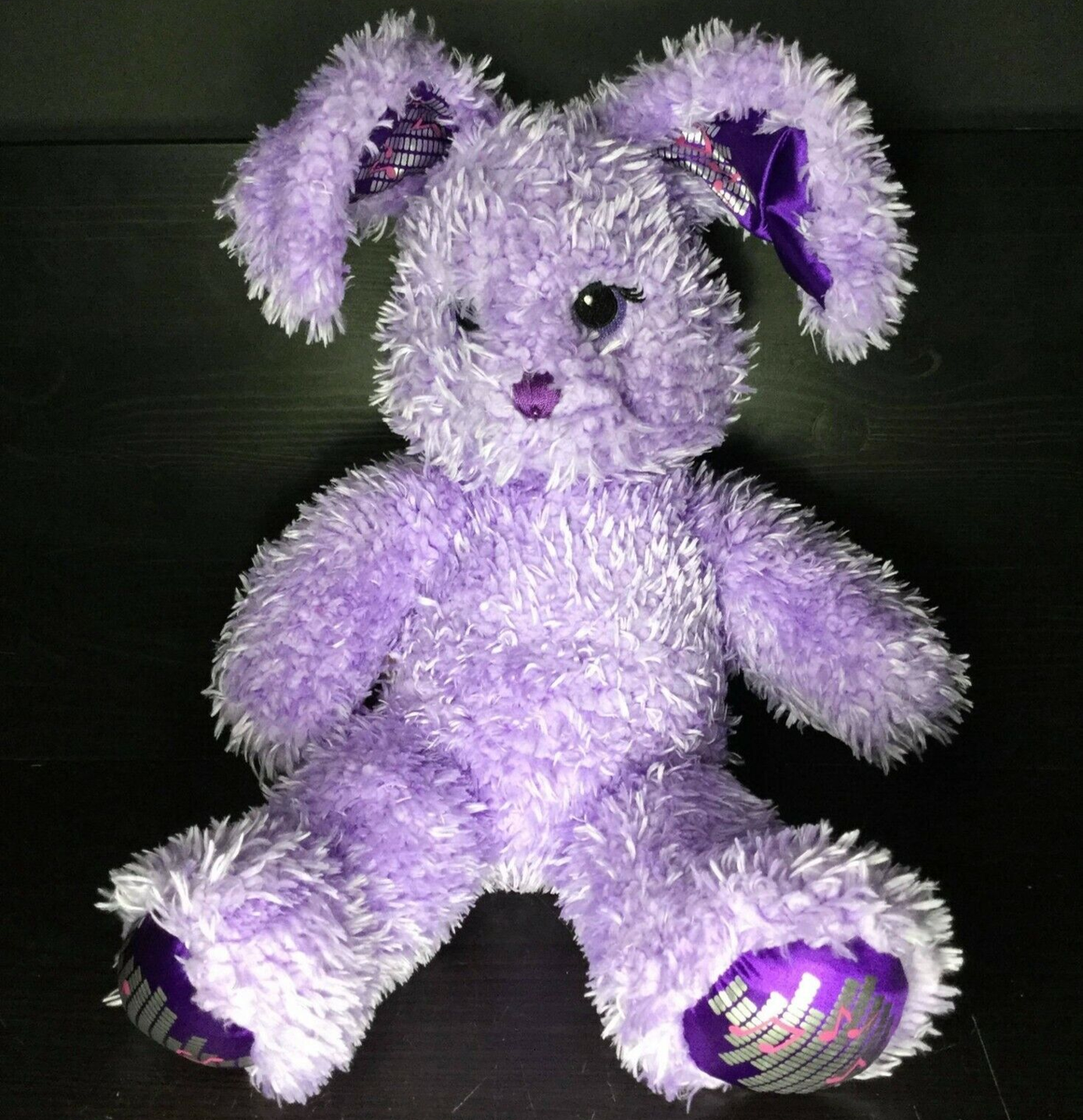 Build-A-Bear - Jammin' Music Bunny - Purple Rabbit Plush - No