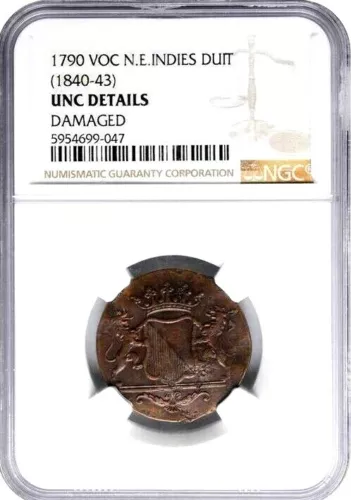 "1790" Netherlands East Indies 2 Duits, Utrecht, NGC UNC Detais Dutch East India