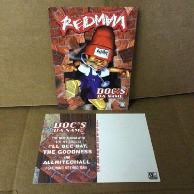 REDMAN DOCS DA NAME 2000 PROMO POSTCARD LOT OF 2 B98