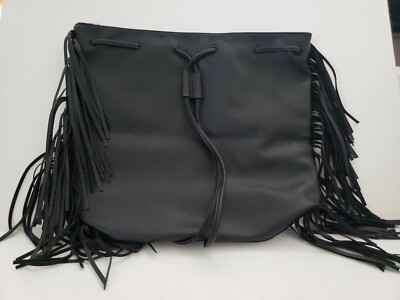 Victorias Secret Faux Leather Black Fringe Backpack Bag NWT | eBay Victorias Secret Faux Leather Black Fringe Backpack Bag NWT | eBay