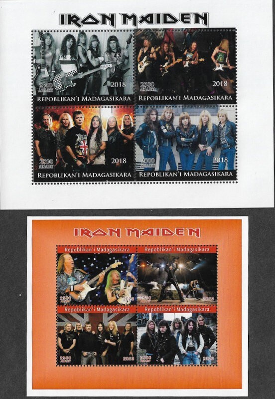 IRON MAIDEN STAMPS 2 SPECIAL SHEETSHEAVY METAL MUSIC CTO/FU