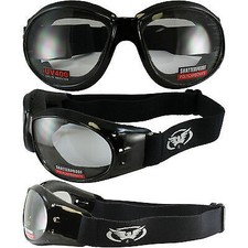 2 Motorcycle Quad Riding Goggles Day Night Glasses Sunglasses SMOKE  YELLOW LEN