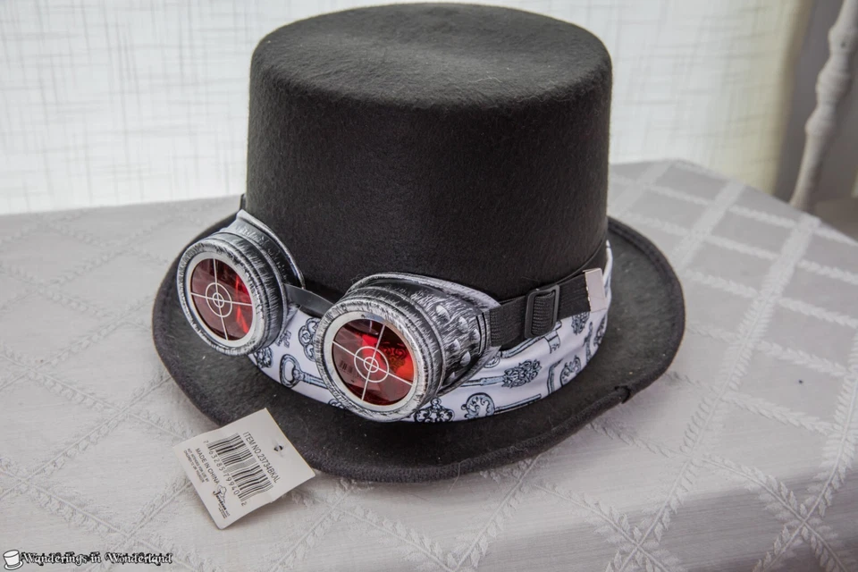 Keys Steampunk Costume Small Victorian Goth Top Hat Goggles - Image 2 of 4