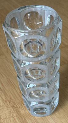 Massive Glasvase Vase Joska Waldglashütte 25cm  Bubble Bubbleglas geätzt ca1,6kg