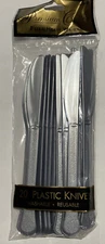 Amscan Extra Heavyweight Silver Plastic Knives, 20 Ct. Premium Cutlery