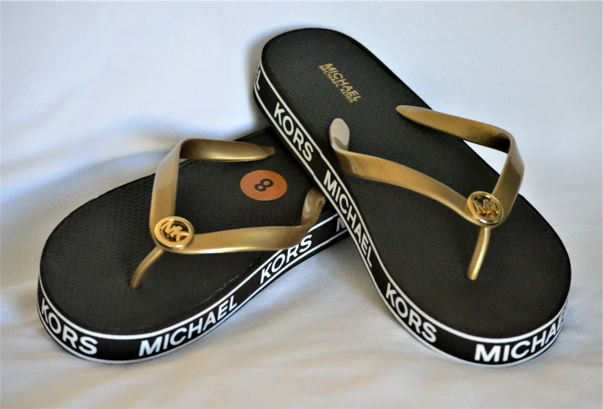 Michael kors flip store flops womens gold