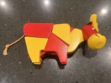 Lorenz Wood Block Elvira Cow, What Children Want, Good Toys From Munich, Germany