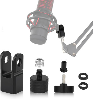 Microphone Mount Adapter for Hyperx Quadcast with 3/8'' or 1/4'' Screw Adapter, Wo