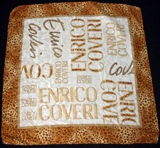 ENRICO COVERI Cheetah Border Silk Crepe Scarf