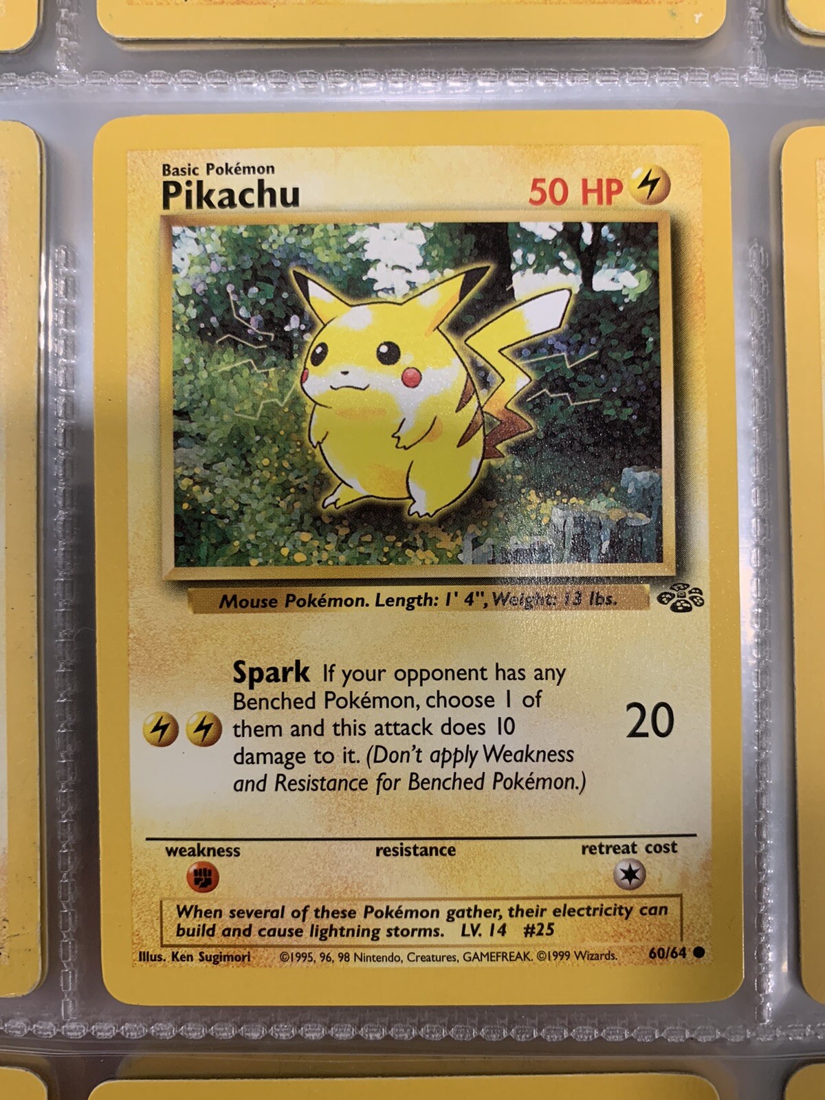 PIKACHU 60/64 Jungle Non Holo 1995 Pokémon Card