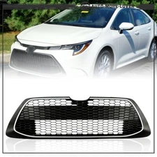 Front Bumper Lower Grille For 2020 2021 Toyota Corolla LE XLE Black Silver Trim