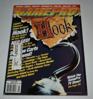 GAMEPRO Jan 1992 Vintage Video Game Magazine HOOK neo geo | eBay