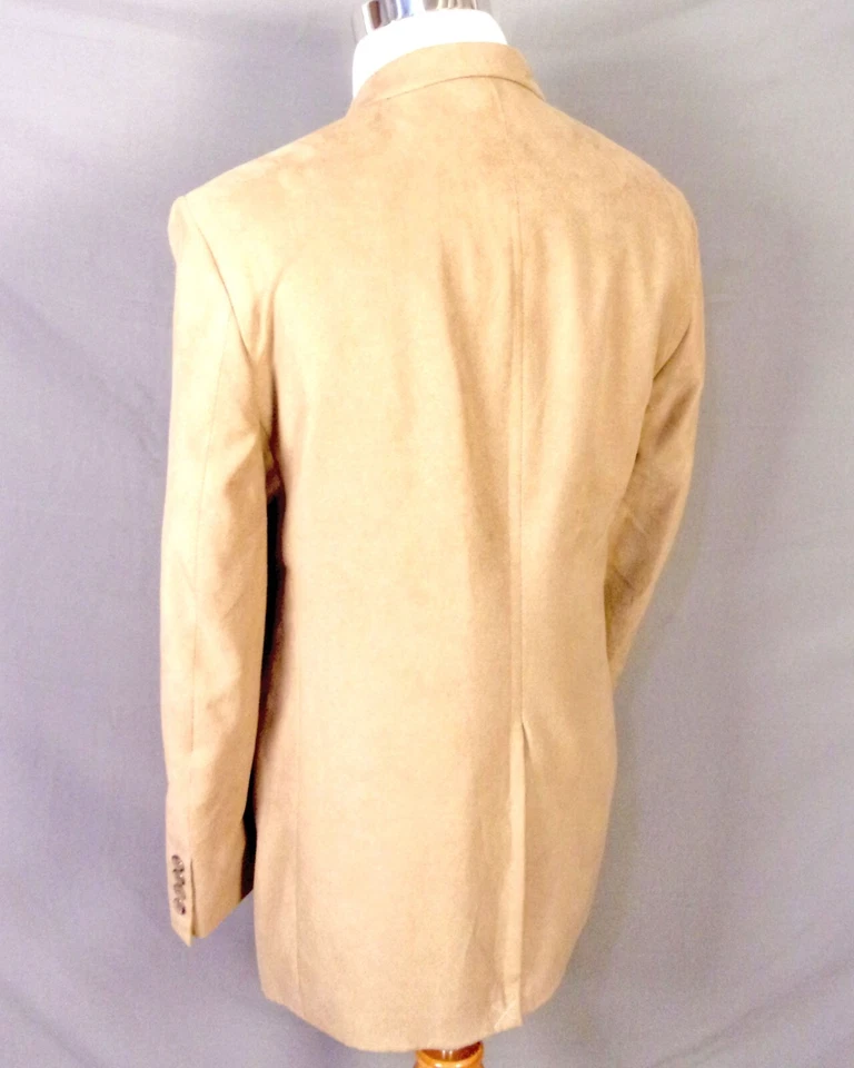 EUC Stafford Essentials Tan Light Brown Microfiber Blazer Sportcoat 3 Button 42R - Image 2 of 4