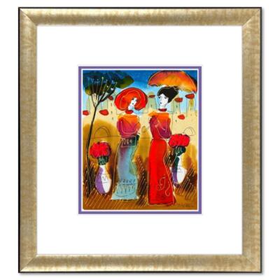 Moshe Leider, Framed Original Mixed Media Watercolor Painting, Hand Signed