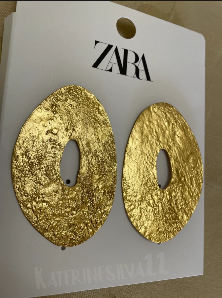 Flat metal earrings sale