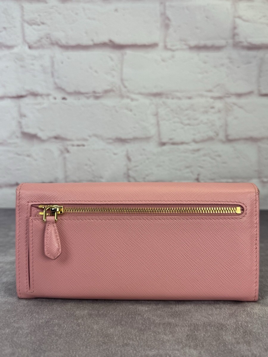 折りたたみ財布 PRADA POWDER SAFFIANO LEATHER SMALL CONTINENTAL WALLET Prada Powder Saffiano leather small continental wallet