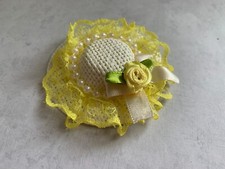 6PC Dollhouse Miniature Yellow Hats Accessories decorative hats