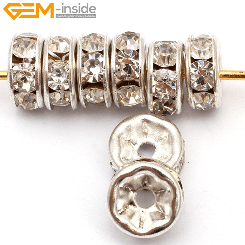 Rondelle Czech Crystal Rhinestone Spacer Loose Beads 100 Pcs For Jewelry Making - Picture 14 of 38