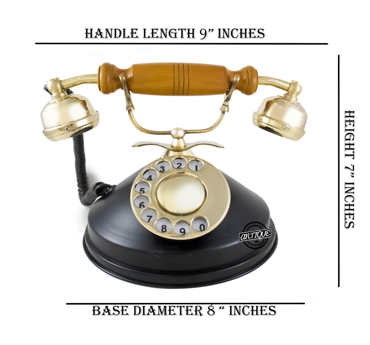 Golden Victorian Telephone Tabletop Decorative Landline Phone Old