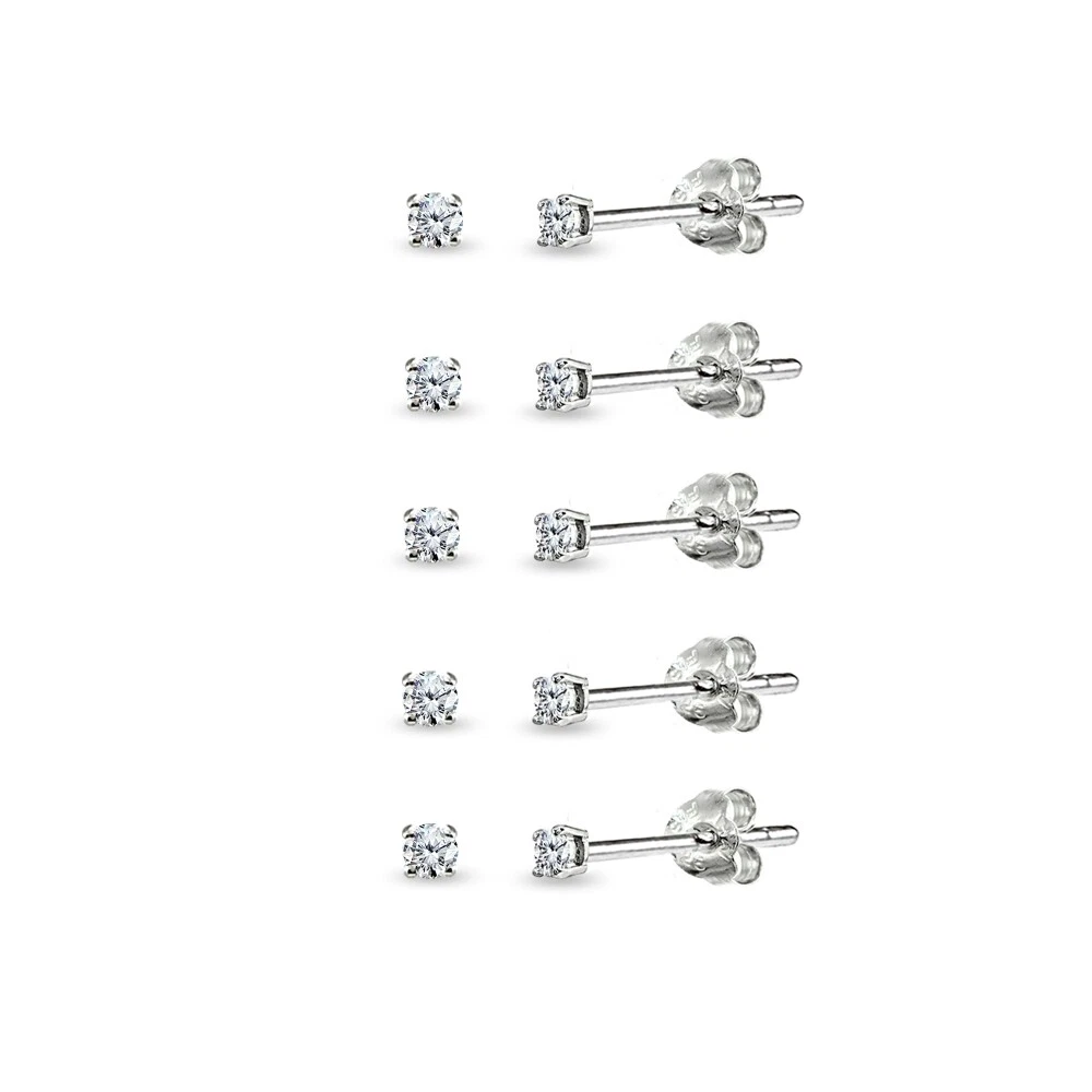 2mm cubic 2024 zirconia stud earrings
