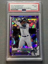 2021 Bowman Chrome Sapphire Julio Rodriguez Prospect PURPLE POP 5 SSP!