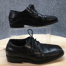 Stacy Adams Dress Shoes Youth 1 M Oxford Black Leather Square Toe 41250Y-01