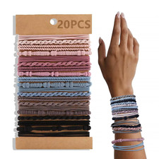 20pcs Boho Bracelet Hair Ties Women Elastic Rubber Bands Hairstyle Accessory NEW