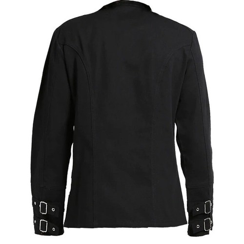 Gothic Military Band Black Punk Rock Black Men Jacket Jacket - Picture 3 of 11