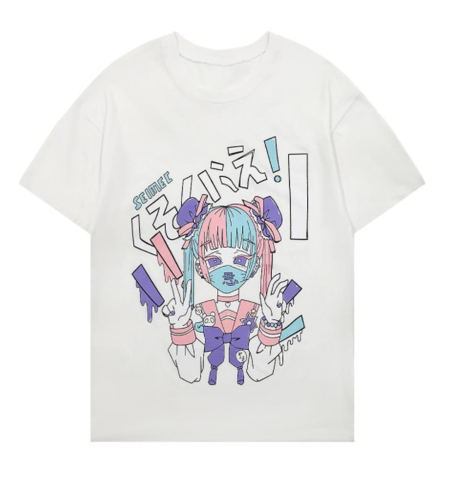 Gothic Loose Kawaii Anime Doll T-shirts - UrbanWearOutsiders