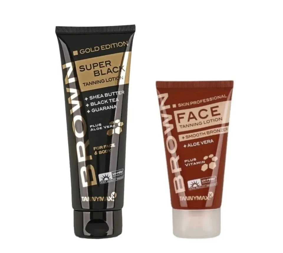 Tannymaxx Brown/Super Black "Gold Edition"Tanning Lotion&Face Tan 175ml/Solarium