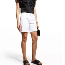 VERONICA BEARD SHILOH MID LENGTH WHITE CUT OFF SHORTS, NWT 198, 28