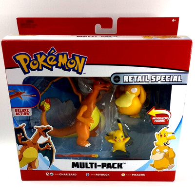 Pokemon Multi-Pack Battle Figures Charizard  Pikachu Psyduck New Retail Special