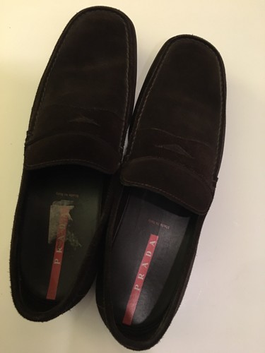 prada suede loafers