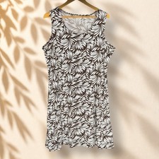 Unbranded Dress Women M Medium Orange Floral Sheath Midi Sleeveless Casual