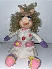 Vintage 1990 MISS PIGGY M.D. Muppets 16" Plush Learn To Dress Doll Jim Henson