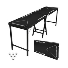 GoPong PRO 8 Foot Premium Beer Pong Table - heavy-duty Black, 36-Inch Tall