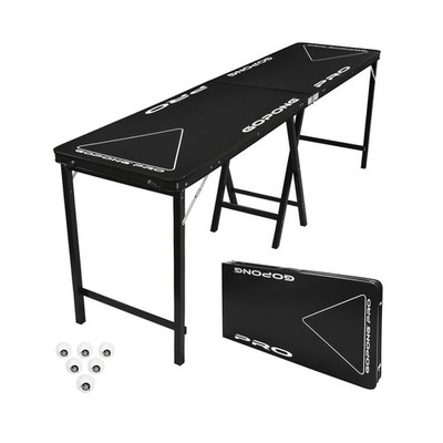 GoPong PRO 8 Foot Premium Beer Pong Table - heavy-duty (Black, 36-Inch Tall)
