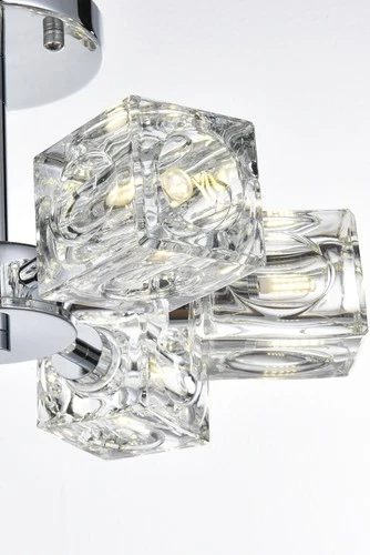 Elegant Lighting LD920F14 Lyra 6 Light 14"W Semi-Flush Ceiling - Chrome - Picture 7 of 12