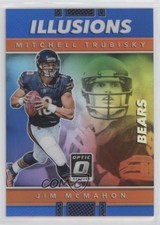 2017 Donruss Optic Illusions Blue Prizm /149 Jim McMahon Mitchell Trubisky g2u