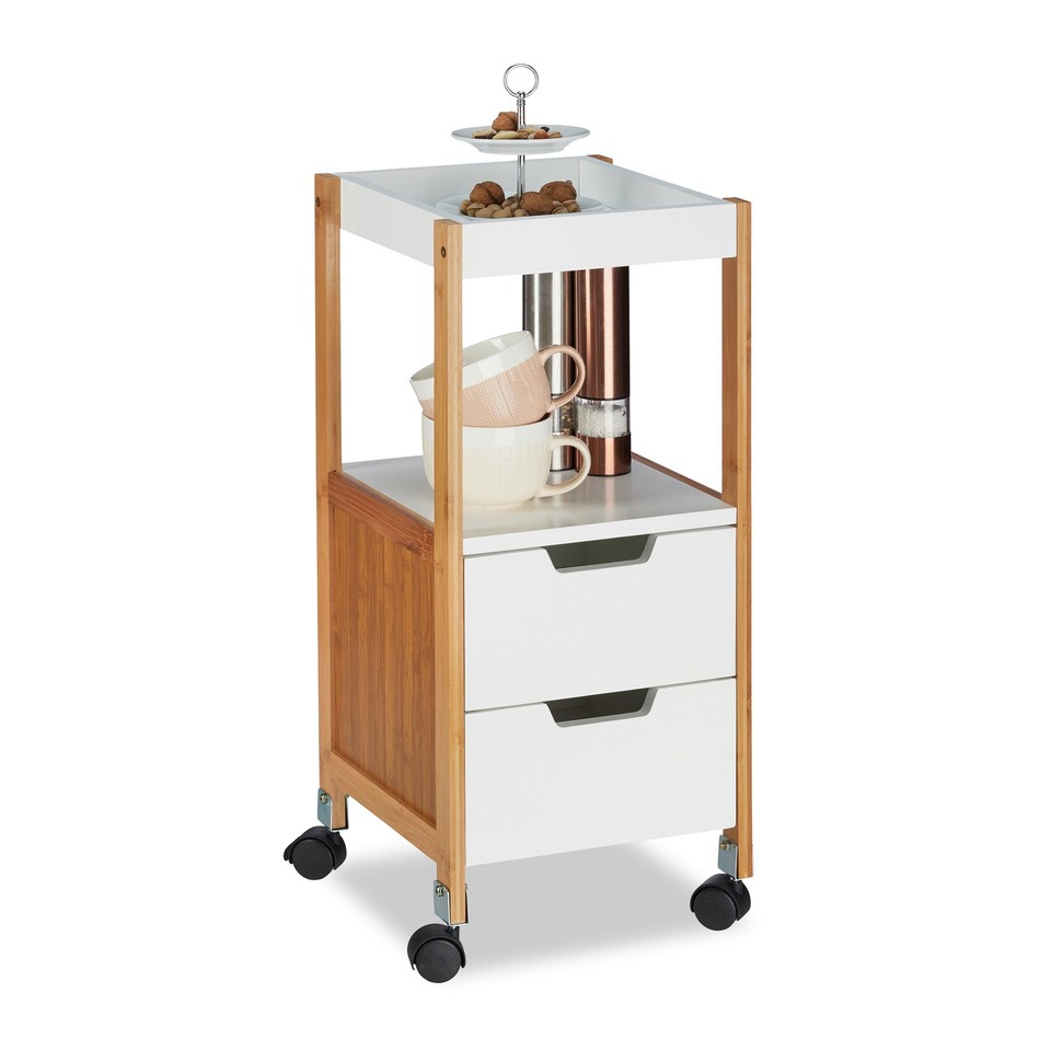 Chariot sur roulettes avec tiroirs Meuble d’appoint 6,5 kg Chariot de