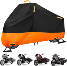 Motorcycle Cover Waterproof Outdoor, 300D Heavy Duty Motorcycle Cover for Harley