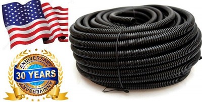 Absolute SLT12-25 25' 1/2'' 13mm Split Wire Loom Conduit Polyethylene Corrugated