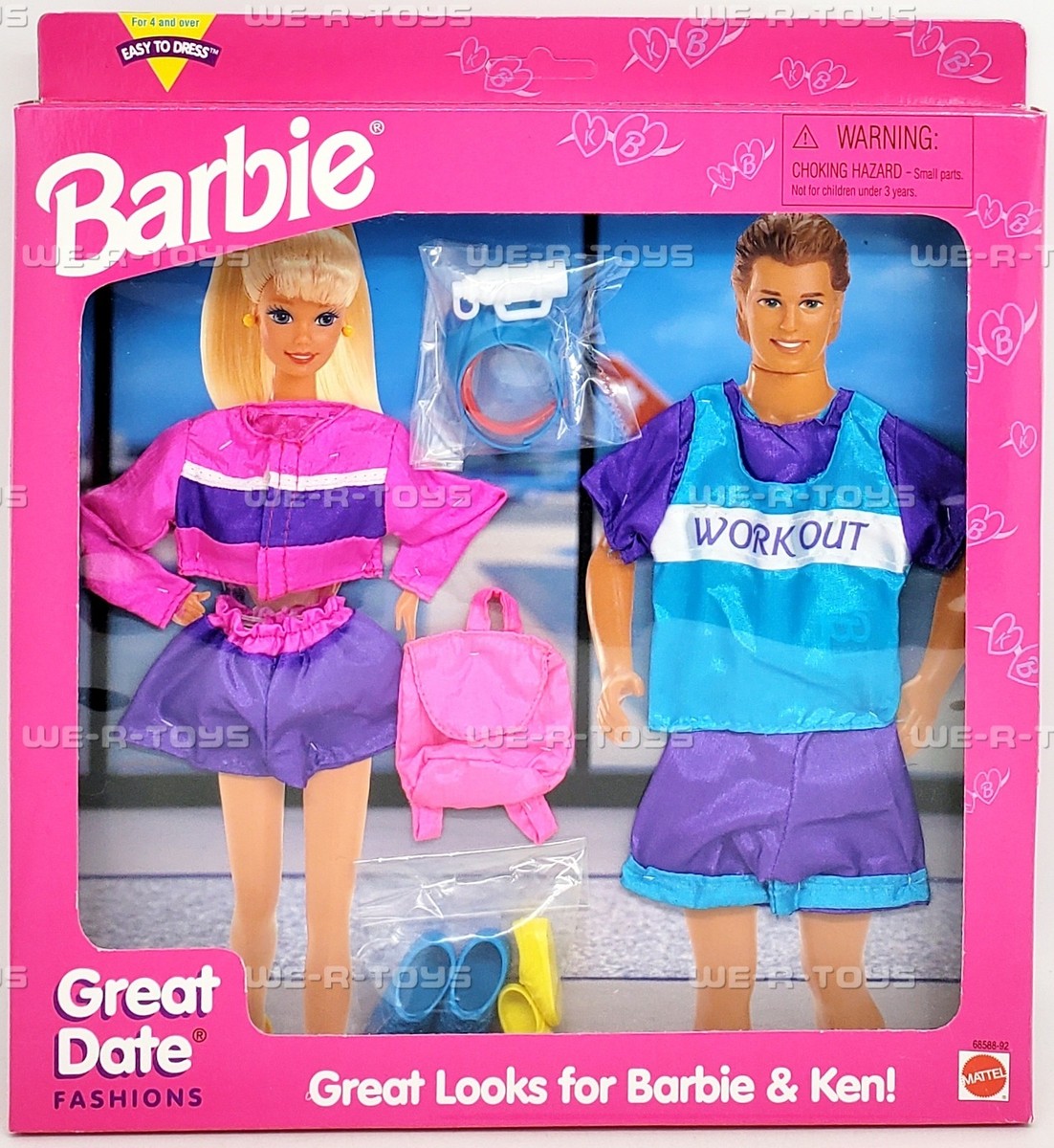 Barbie and Ken Great Date Fashions Workout Outfits 1996 Mattel