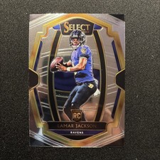 2018 Lamar Jackson Panini Select #149 Premier Level Rookie Card RC. rookie card picture