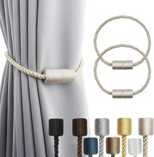 2 Pack Beige Strong Magnetic Curtain Tiebacks Outdoor Elegant Decorative Tie